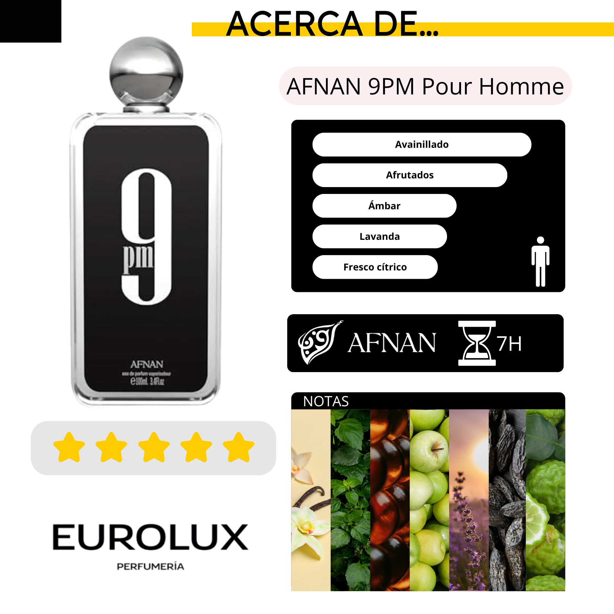 AFNAN 9PM Pour Homme Negro EDP 100ML